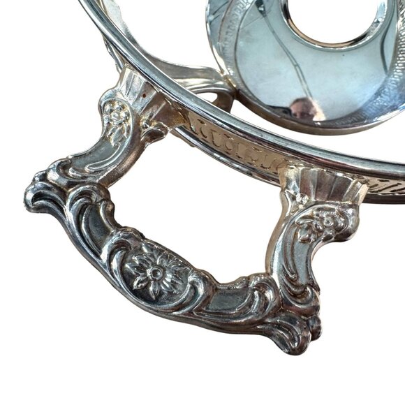 Vintage Oneida Silver-Plated Warming Chafing Pedestal Stand Only No Lid No Dish - Picture 3 of 10